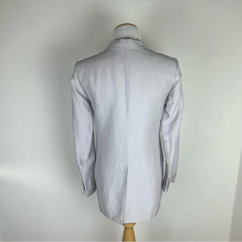 Aritzia Babaton Samuel Oversized Linen Blazer Lilac Fog Size 00 - Picture 4 of 10